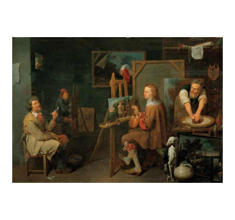 
The workshop of the artist, Ryckaert, 1638, 42.0 x 29.2 cm., Musée des Beaux-Arts, Dijon