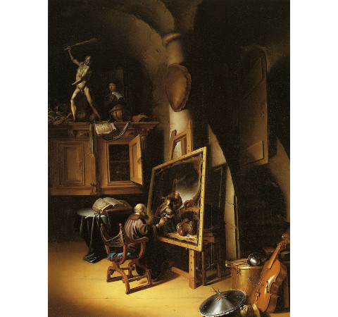 An Artist in His Studio, Adriaen van Gaesbeeck, c. 1645, Oil on panel, 92.71 x 74.3 cm., Milwaukee Art Museum, Milwaukee