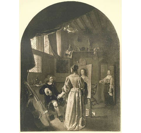 The Painter's Studio, Frans van Mieris, c. 1653-1657, Oil on canvas, 46 x 59.5 cm., Gemäldegalerie Alte Meister, Dresden