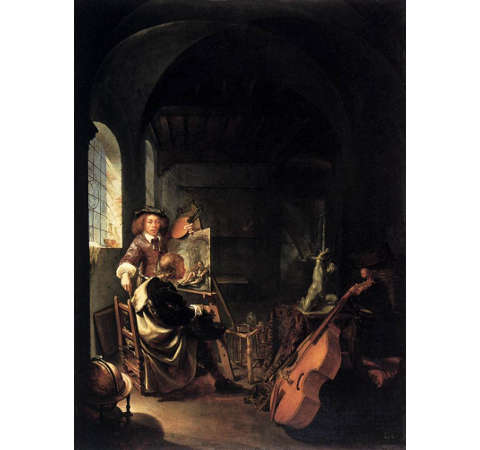 The Painter in his Studio, Frans van Mieris, c. 1655–1657, 63.9 x 46.8 cm., Gemäldegalerie Alte Meister, Dresden