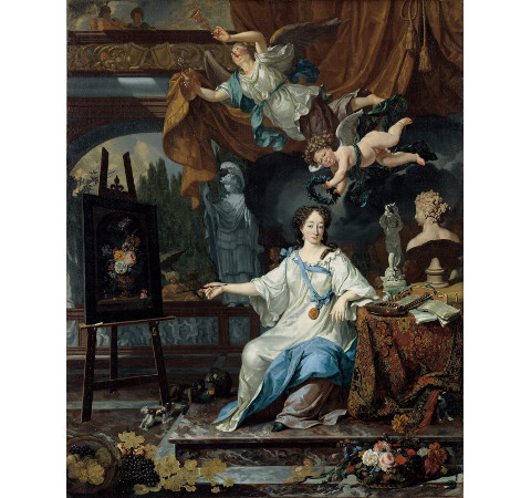 Michiel van Musscher: Portrait of an Artist in Her Studio, Michiel van Musscher, Between 1675 and 1685 Oil on canvas, 114.1 x 91 cm., North Carolina Museum of Art