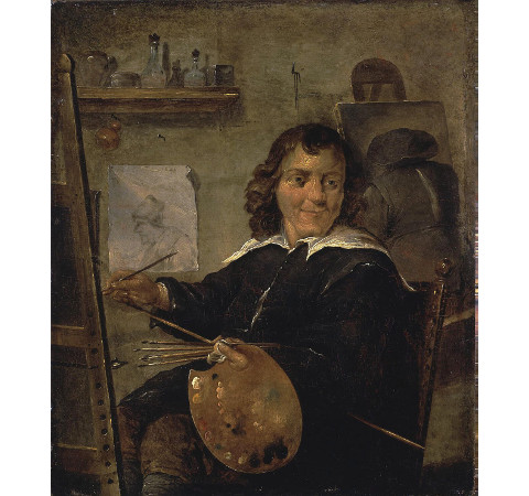 A Painter in his Studio, David Teniers, 1641, Oil on panel, 25 x 21.5 cm., Hermitage, St. Petersburg