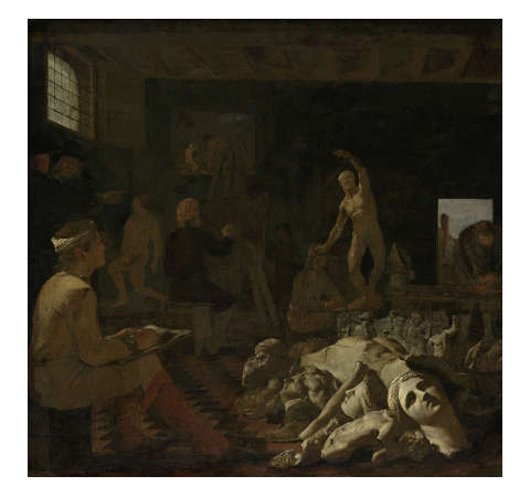 In the Studio, Michael Sweerts, Oil on canvas, 73.5 x 58.8 cm., Detroit Institute of Arts, Detroit
