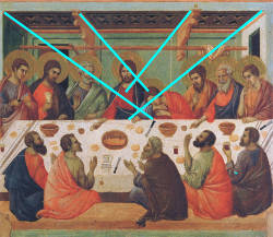 Last Supper, Duccio di Buoninsegna, c. 1308-1311, Tempera on wood, 50 x 53 cm., Museo dell'Opera Metropolitana del Duomo, Siena