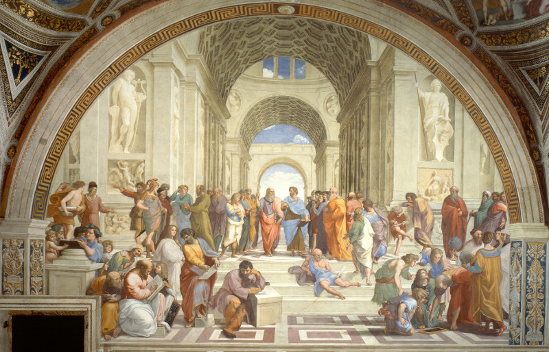 The School of Athens, Raphael Santi, 1509-1511, Fresco, 500 x 770 cm., Apostolic Palace, Vatican City
