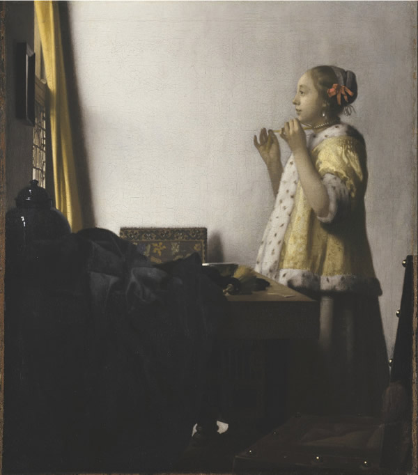 Woman with a Pearl Necklace, Johannes Vermeer