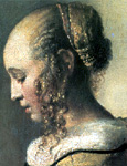 detail of Girl Reading a letter by an Open Window, Vermeer