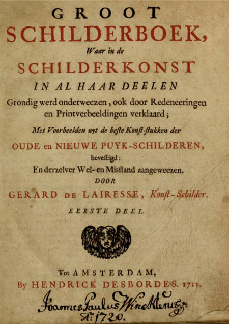 Groot schilderboek (The Great Book of Painting),Gerard de Lairesse, Amsterdam: Willem de Coup and Petrus Schenk, 1707