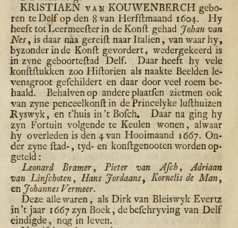 De groote schouburgh der Nederlantsche konstschilders en schilderessen (detail), Arnold Houbraken, vol. 1, page 236