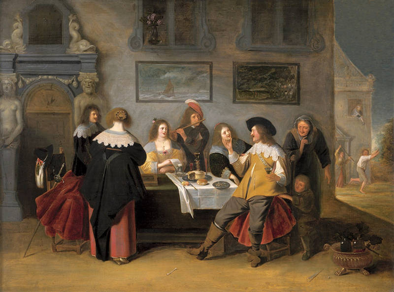 The Prodigal Son in a Brothel, Christoffel Jacobsz van der Laemen, c. 1640