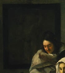 Girl Interrupted in her Music (detail), Johannes Vermeer