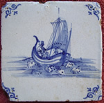 A 17th-c. Delft floor tile