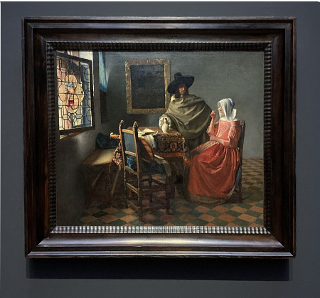 Johannes Vermeer Girl with a Wine Glass with frame