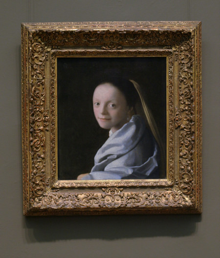Johannes Vermeer's Study of a Young Woman with frame
