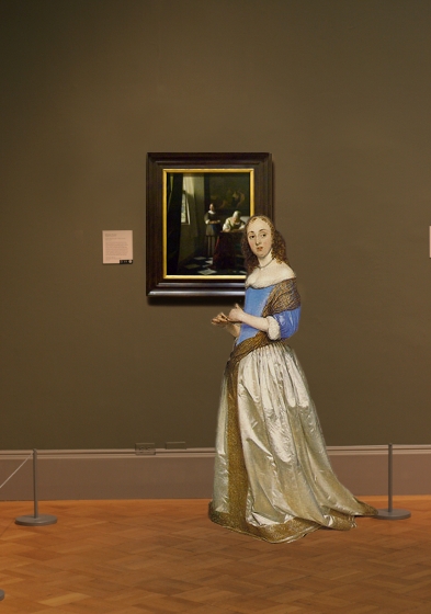 Johannes Vermeer's Lady Writing a Letter with her Maid in scale