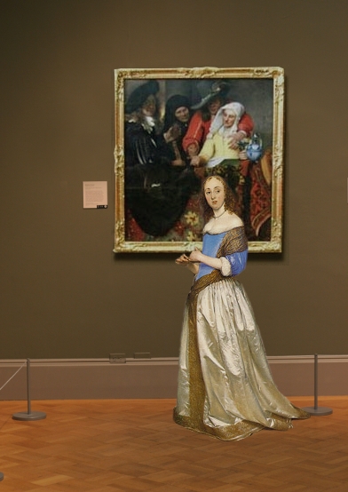 Johannes Vermeer's Procuress in scale