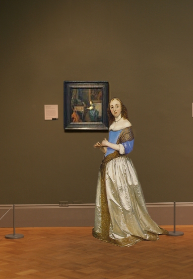 Johannes Vermeer's A Lady Seated at a Virginals in scale