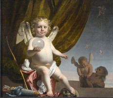 Amor Holding a Glass Orb, Cesar van Everdingen