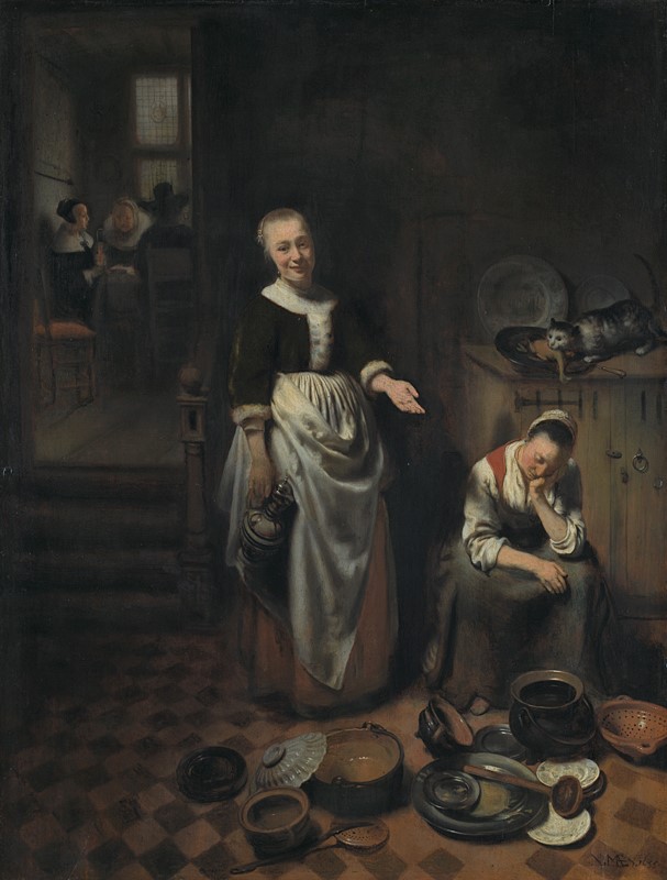 The Idle Servant, Nicolaes Maes