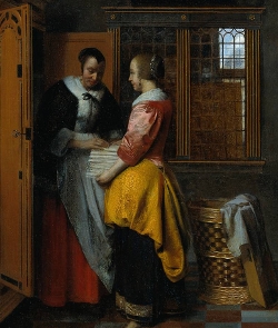 At the Linen Closet, Pieter de Hooch