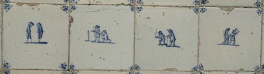 17th-centruy Delft floor tiles 
