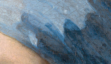 Sample of ultramarine blue paint