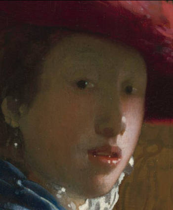Girl with a Red Hat (detail), Johannes Vermeer