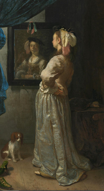 Young Woman Standing before a Mirror, Frans van Mieris