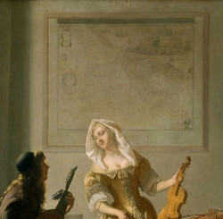 The Music Lesson (detail), Jacob Ochtervelt
