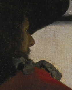 Officer and Laughing Girl (detail), Johannes Vermeer