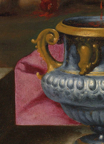 Saint Praxedis (detail), attributed to Johannes Vermeer
