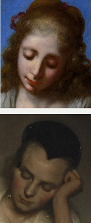 St. Praxedes (detail), attributed to Johannes Vermeer