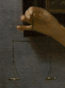 Woman Holding a Balance (detail), Johannes Vermeer