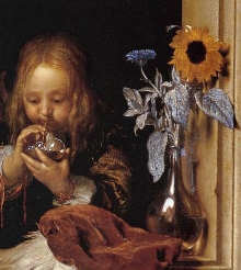 Boy Blowing Bubbles, Frans van Mieris