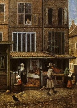 Street Scene with Bakery, Jacob Vrel