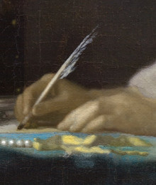 A Lady Writing (detail), Johannes Vermeer