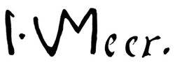 Facsimile of signature of Johannes Vermeer's A Maid Asleep