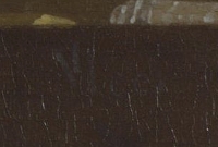 The signature on A Lady Standing at a Virginals by Johannes Vermeer