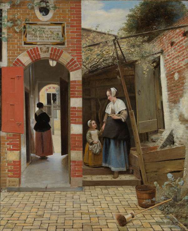 The Courtyard of a House in Delft, Pieter de Hooch