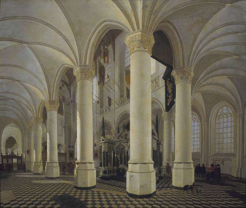 Choir of the Nieuwe Kerk in Delft with the Tomb of William the Silent, Gerard Houckgeest