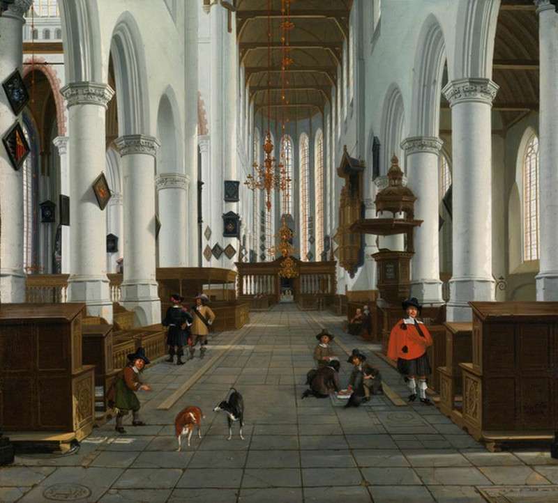 Interior of the Oude Kerk, Delft, Hendrick van Vliet
