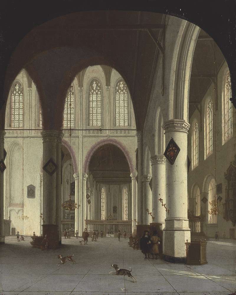 Interior of the Oude Kerk, Delft, Hendrick van Vliet