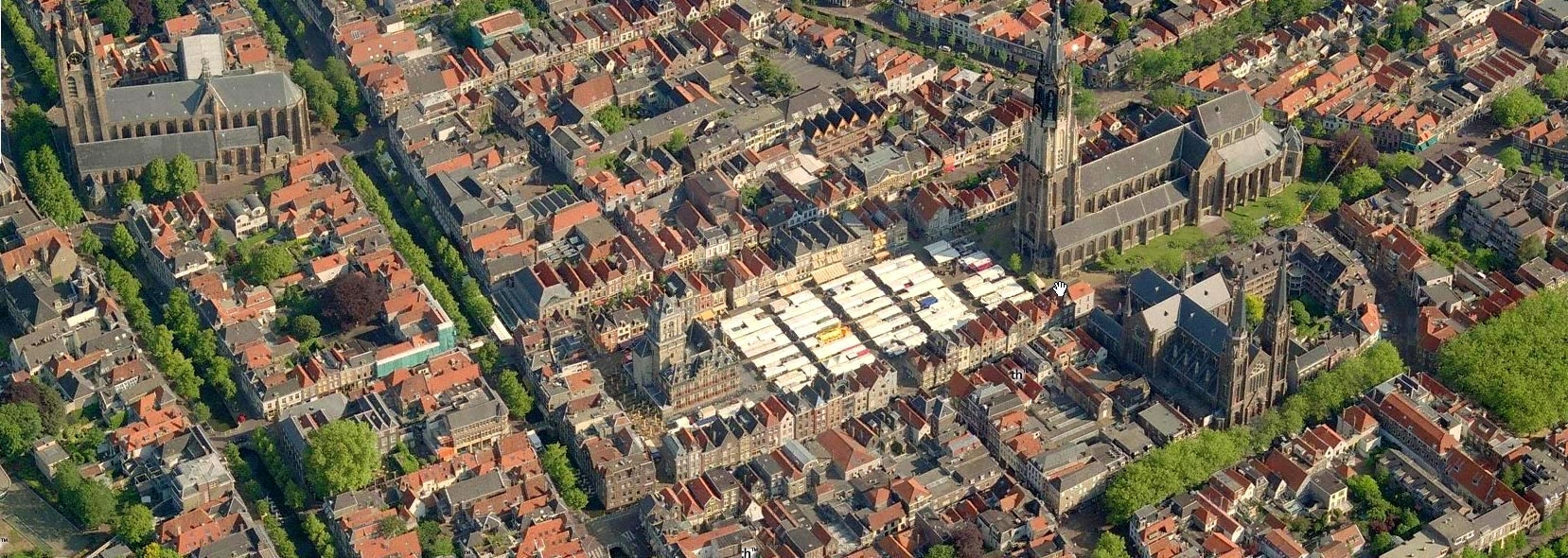 Bird's eye veiw of Delft, Holland