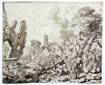 Delft After the Explosion of the Gunpowder Arsenal in 1654, Gerbrand van der Eeckhout