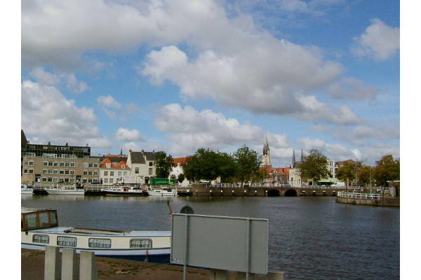 A view of Delf from the Plein Delftzicht
