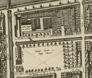 Paardenmarkt from the Kaart Figuratief, Delft