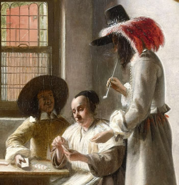 The Officer and Laughing Girl (detail), Johannes Vermeer