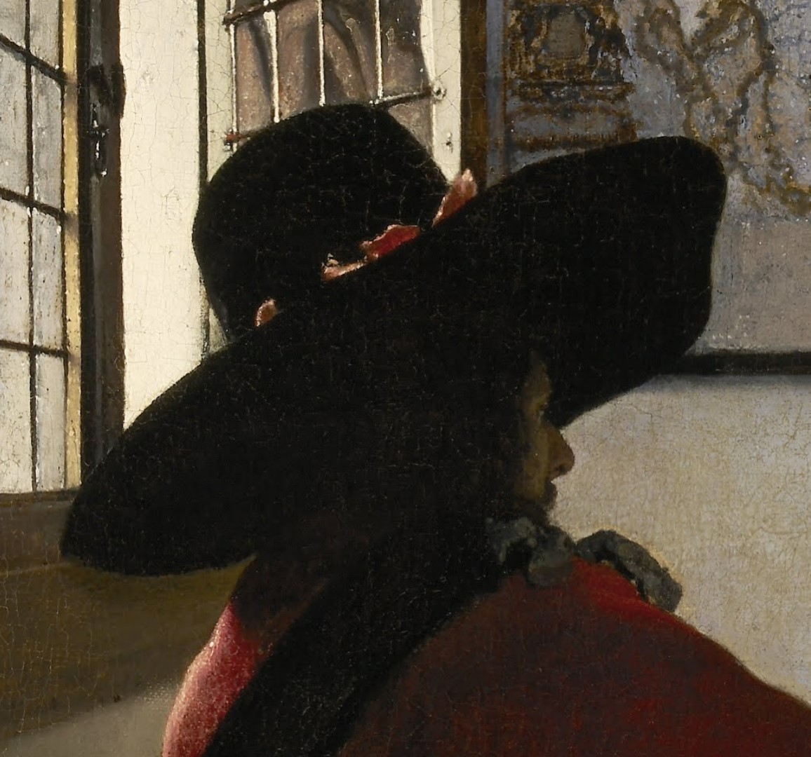 The Officer and Laughing Girl (detail), Johannes Vermeer
