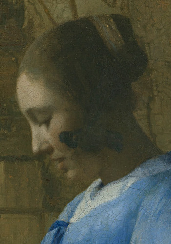 Woman in Blue Reading a Letter, (detail), Johannes Vermeer