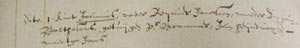 Archival record of Vermeer's baptism records (detail)